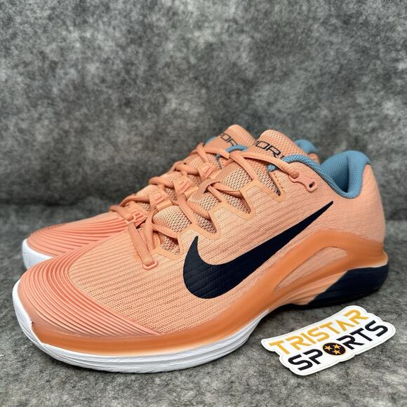 Nike Zoom Vapor 12 Hard Court Tennis Shoes Mens Sz 9 Apricot Obsidian Pickleball - Picture 1 of 8